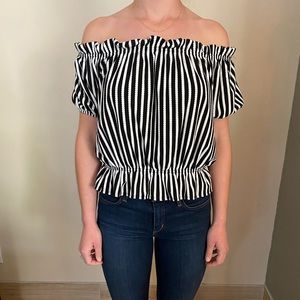 H&M Black and White Crop Top